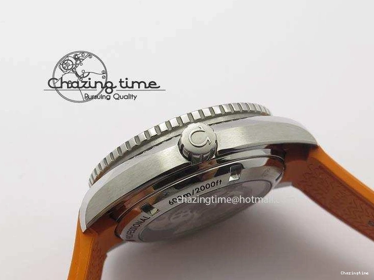 0516 Breathable Planet Ocean SS Bp Maker 45mm Orange Bezel On Orange Rubber Strap A 8221